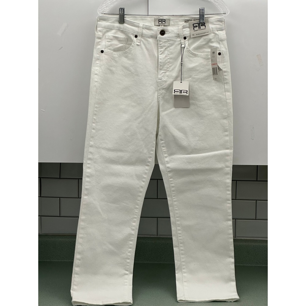 Robert Rodriguez Mid Rise Slim Straight Ankle Jeans White Chalk 10 31482331-J49